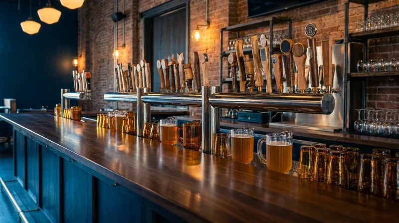 Tap handles and glassware on a polished bar, Hawaii Liquor Licenses by County