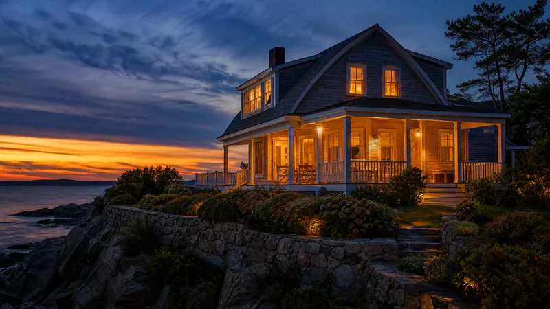 Coastal vacation rental porch with chairs overlooking a calm sea at sunrise, Hawaii Transient Accommodations Tax (TAT)