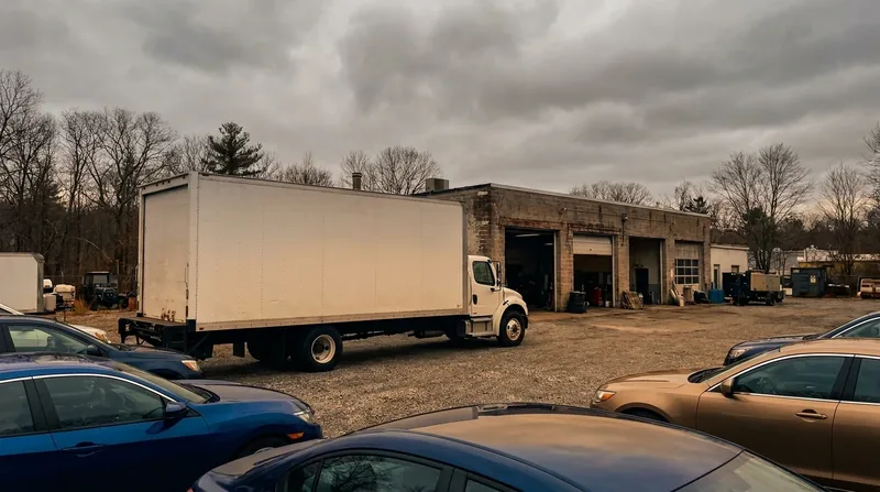 Box truck and cars outside a small auto lot, How to Start a Car, Moped or E-Bike Rental Business in Hawaii